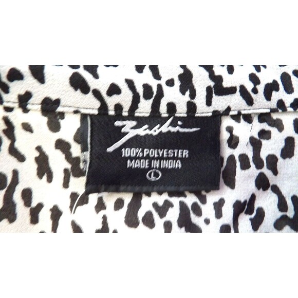 Zashi NWT Blouse Shirt Button Up Sheer Animal Print Ombre New Coverup 3/4 Sleeve - Picture 6 of 15